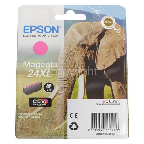 Epson Genuine Magenta 24XL Claria Photo HD Ink Cartridge - T24334010