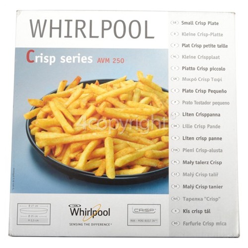 Whirlpool AVM 955/WP/WH Medium Crisp Plate : Diameter: 250mm