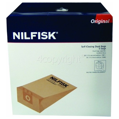 Nilfisk GD910 Obsolete Bag:Paper CDB3050 Family Business 14 Ltr Bags