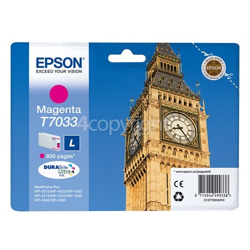 Epson Genuine T7033 Magenta Ink Cartridge - C13T70334010