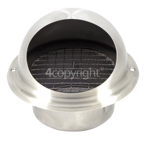 100mm Bull-Nose Vent With Grill - Stainless Steel