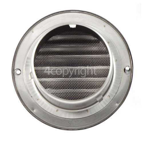 125mm Bull-Nose Vent With Louvres - Stainless Steel