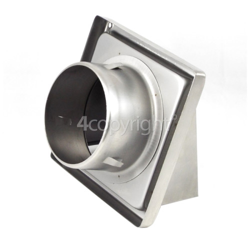 150mm Cowled Vent Outlet With Non-Return Flap - Stainless Steel