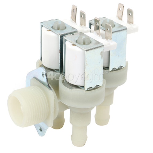 Whirlpool High Quality Compatible Replacement Cold Water Triple Solenoid Inlet Valve : 90Deg. With 12 Bore Outlets