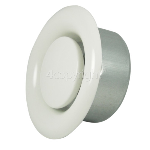 150MM Metal Ceiling Air Vent Supply Valve - White Powder Coated