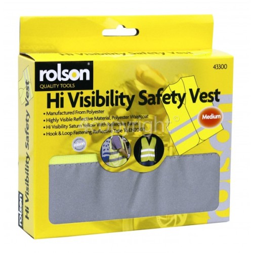 Rolson High-Visibility Safety Vest Work Wear (Medium Size) PPE