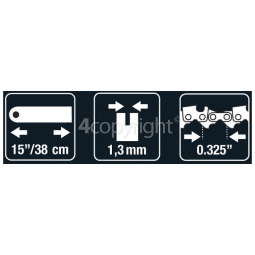 McCulloch BRO076 38.1 (15") 64 Drive Link Chainsaw Bar