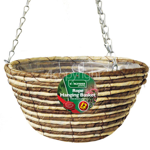 Kingfisher 12" Rope Hanging Basket