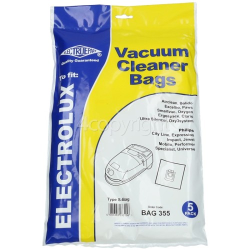 Aeg S-Bag Classic Filter-Flo Synthetic Dust Bags (Pack Of 5) - BAG355