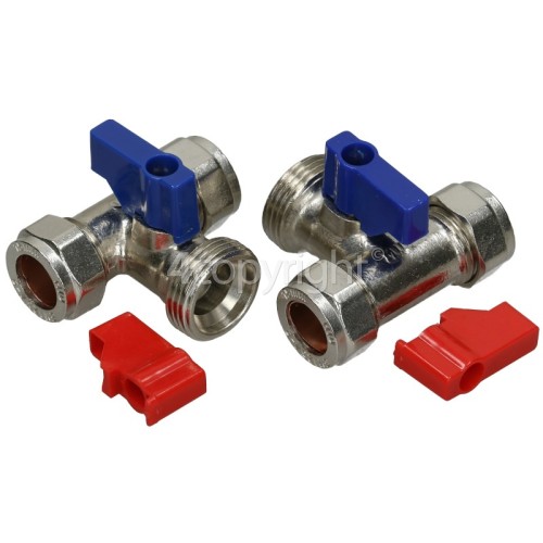 Hose Taps Tee Type (1 Pair) : For Plumbing In Your Washing Machine Or Dishwasher