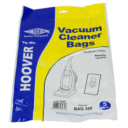 Hoover H20 Filter-Flo Synthetic Dust Bags (Pack Of 5) - BAG359