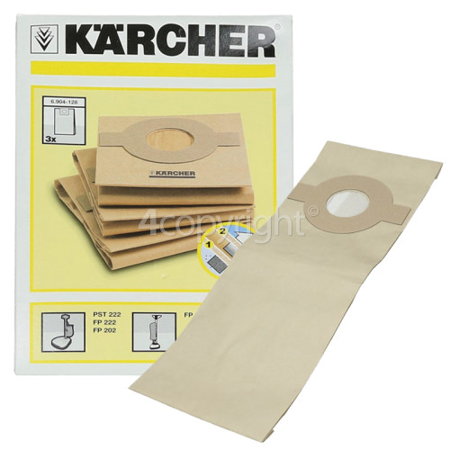 Karcher FP222 Paper Filter Bags - Pack Of 3