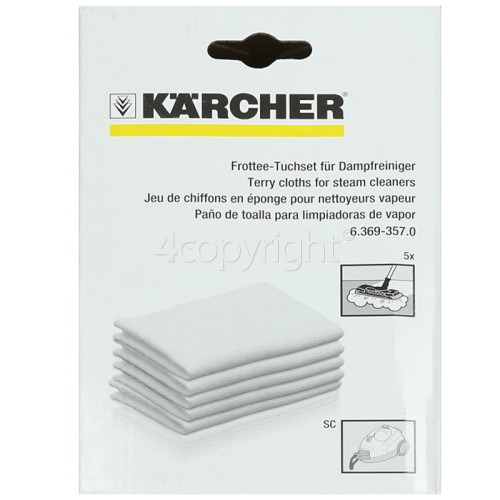 Karcher Steam Cleaner Small Terry Cloths - Pack Of 5