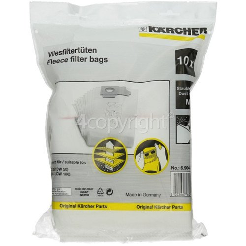 Karcher CV36/2 Fleece Filter Bag (Pack Of 10)