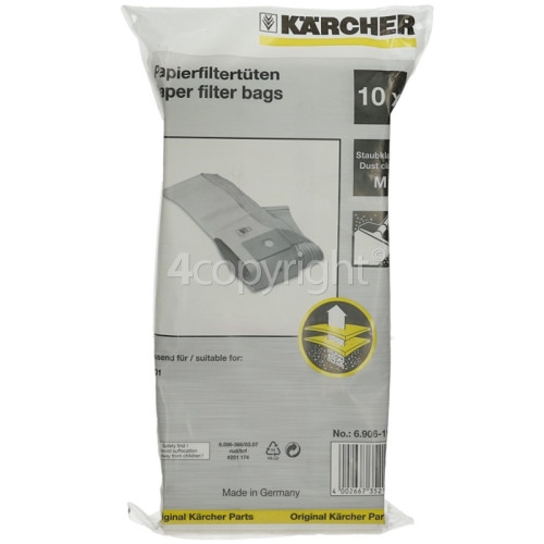 Karcher Paper Bag & Filter Set (Pack Of 10)