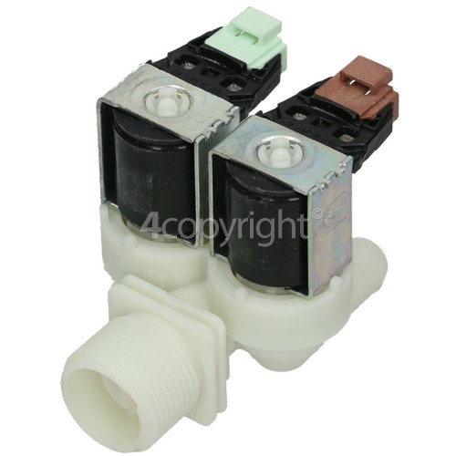 Electrolux Group Cold Water Double Solenoid Inlet Valve : 180Deg. With Protected (push) Connectors