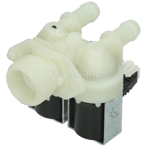 Indesit Cold Water Double Solenoid Inlet Valve : 33490111 185/11 180DEG 12 Bore Outlets With Push Connectors