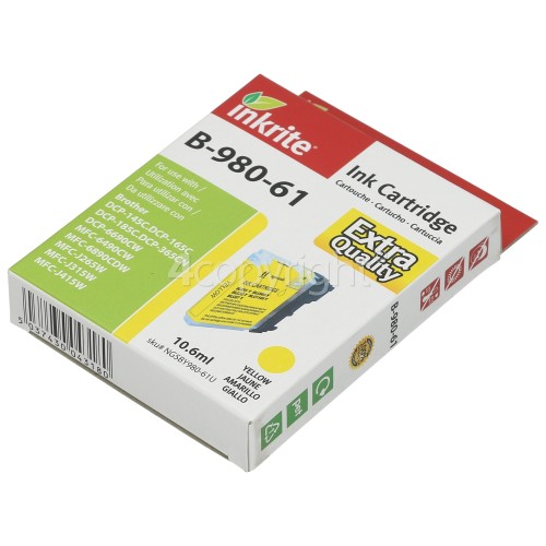 Inkrite Compatible Brother LC1100 Yellow Ink Cartridge