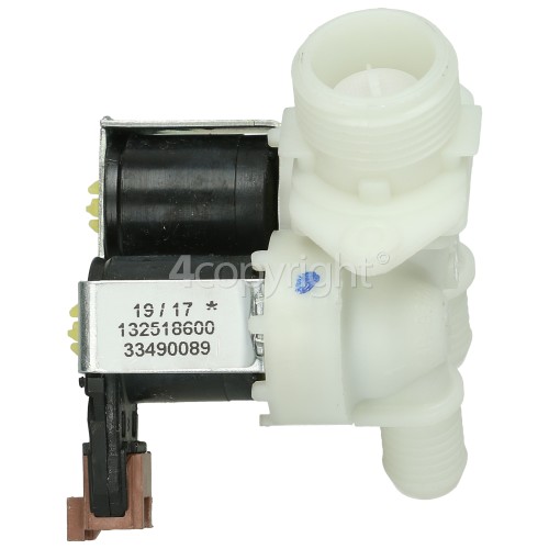 AEG Cold Water Double Solenoid Inlet Valve : 180Deg. With Protected (push) Connectors