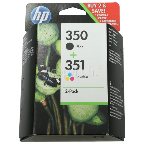 Hewlett Packard Genuine No.350 & 351 Black & Tri-Colour Combo-Pack (SD412EE)