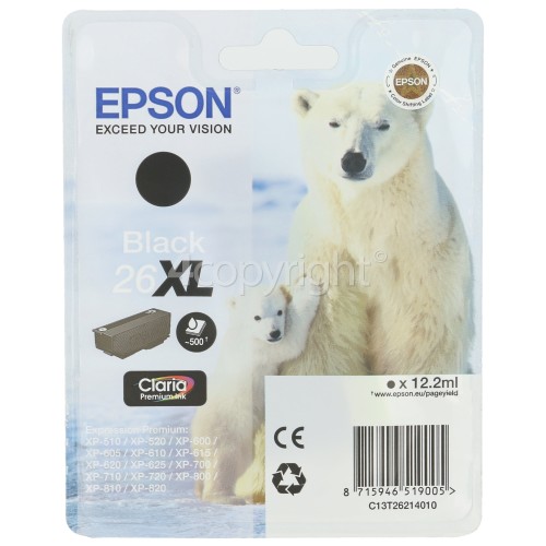 Epson XP-605 Genuine T2621 Black High Capacity Ink Cartridge