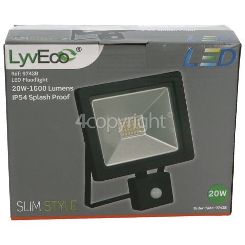 Lyvia 20W LED Slim PIR Floodlight