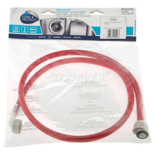 Candy 1.5m Hot Water Inlet Hose Red 10x15mm Diameter