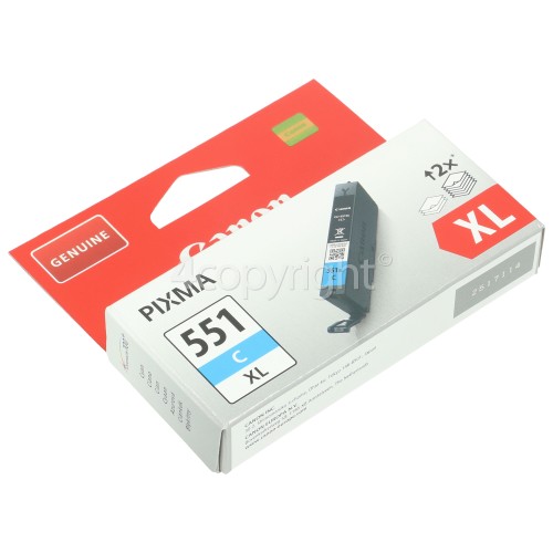 Canon Genuine CLI-551CXL High Capacity Cyan Ink Cartridge - 6444B001