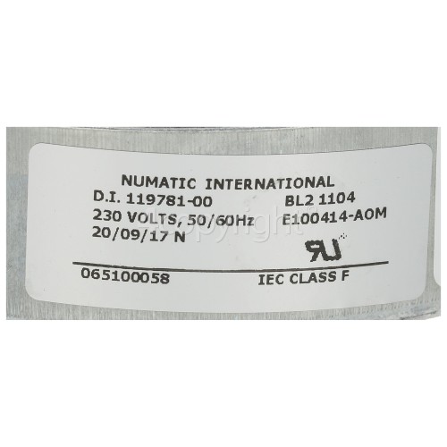 Numatic CTD570-2 240V 2 Stage Motor : Numatic D.I. 119781-00 BLT1104 230V