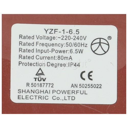 Hotpoint Fan Motor : Shenzen Powerful 6.5W AC 220/240V ( YZF-1-6.5 )