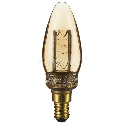 TCP SES/E14 LED Twist Etched Candle Vintage Lamp (Candlelight)