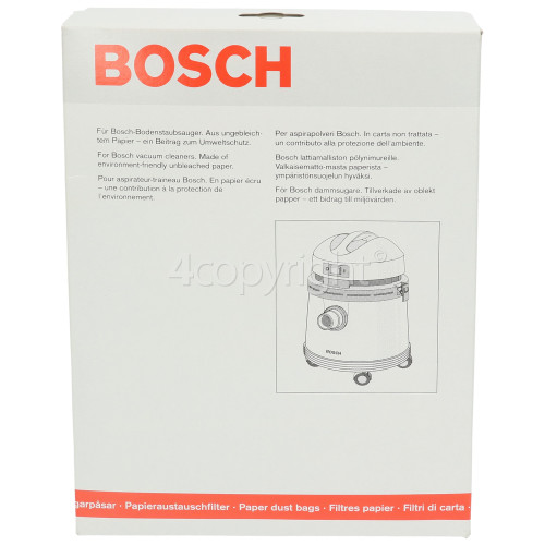 Bosch Type W Paper Dust Bags (Pack Of 4)