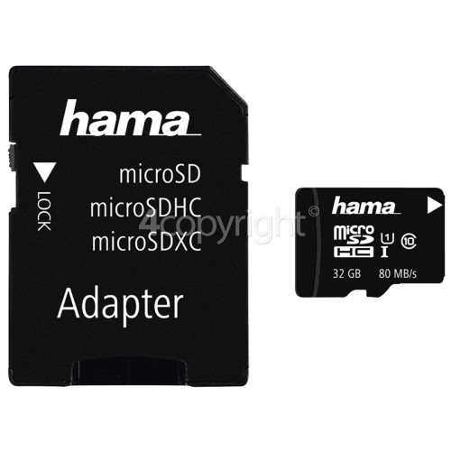 Hama Memory Fast 32GB Class 10 MicroSDHC Memory Card With Adapter