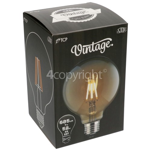 TCP 7W ES/E27 LED Filament Globe Vintage Lamp (Very Warm White)