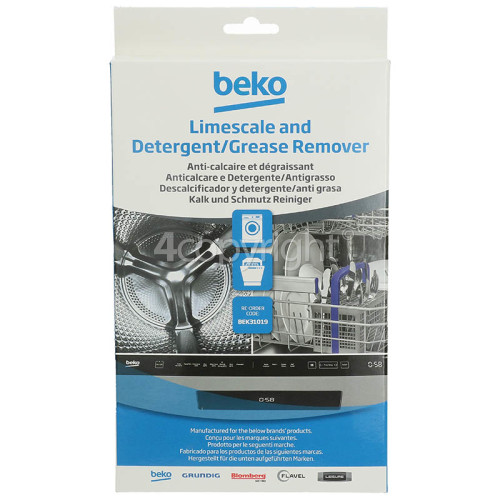 Beko Washing Machine / Dishwasher Limescale & Detergent Remover (Pack