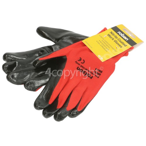 Rolson Nitrile Coated Work Gloves (Medium)