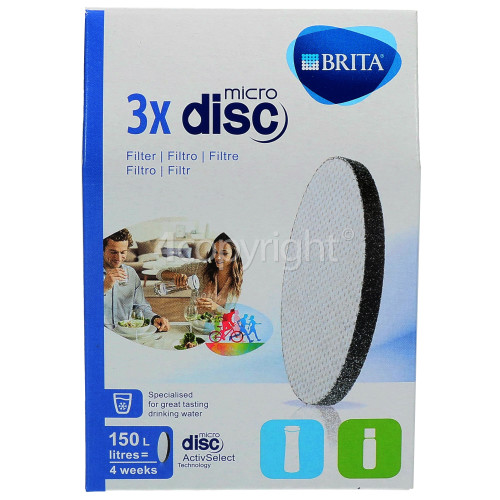 3x BRITA MicroDisc Replacement Active/Vital Water Bottle Filter Discs 150  Litres