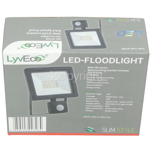 Lyvia 30W LED Slim PIR Floodlight