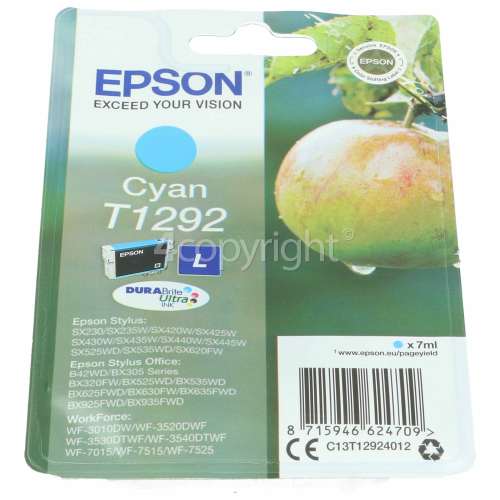 Epson Genuine T1292 Cyan Ink Cartridge