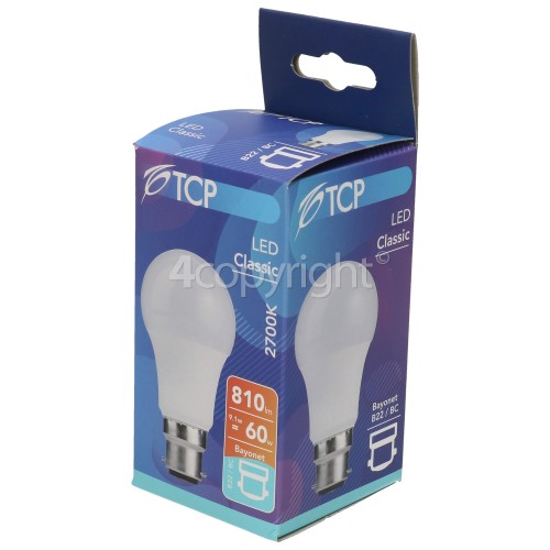 TCP 9.1W BC/B22 LED Non-Dimmable GLS Lamp (Warm White) 60W Equivalent