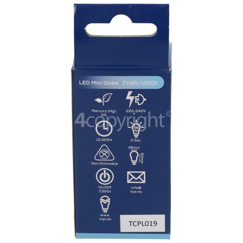 TCP 7W BC/B22 LED Non-Dimmable Mini GlobeLamp (Warm White) 60W Equivalent