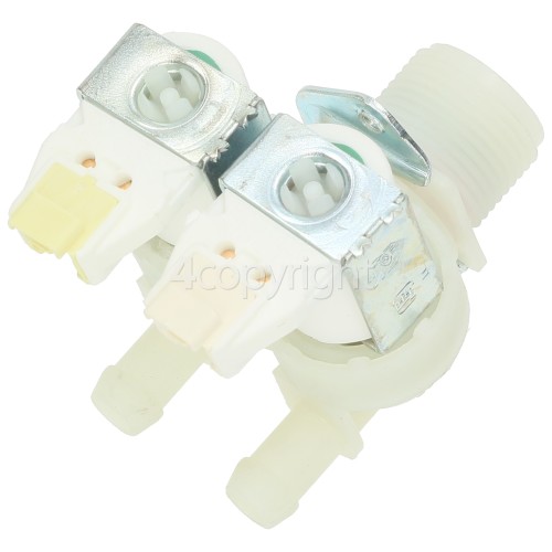 Gorenje Cold Water Double Solenoid Inlet Valve : 180Deg. With Protected (push) Connectors & 12 Bore Outlets