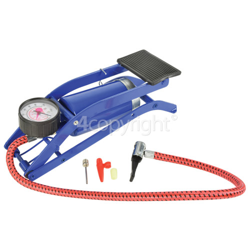 Single Barrel Tyre Foot Pump With Gauge : Car / Van, Bike Etc.