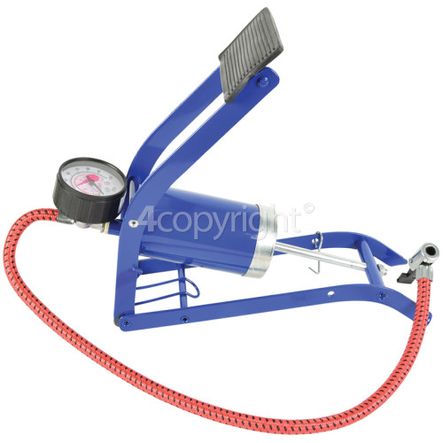 Single Barrel Tyre Foot Pump With Gauge : Car / Van, Bike Etc.