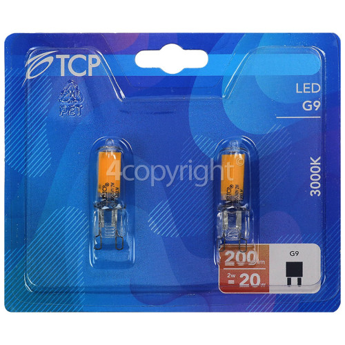 TCP 2W G9 LED Non-Dimmable Lamp (Cool White) - Pack Of 2 20W Equivalent