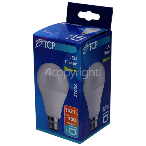 ECO 100W LED Light Bulb, Warm White, B22 Bayonet