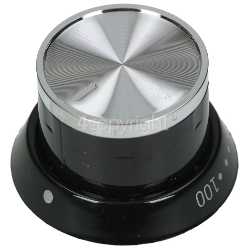 Beko Hob Control Knob - Black / Chrome