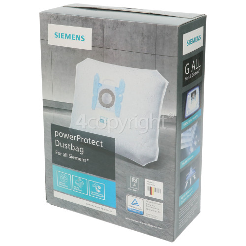 Bosch Neff Siemens PowerProtect G All Synthetic Vacuum Dust Bags (Pack Of 4)
