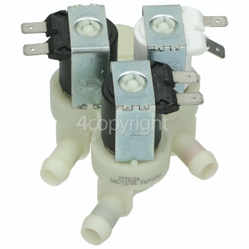 Indesit Triple Solenoid Inlet Valve : 180Deg. Tag Fit