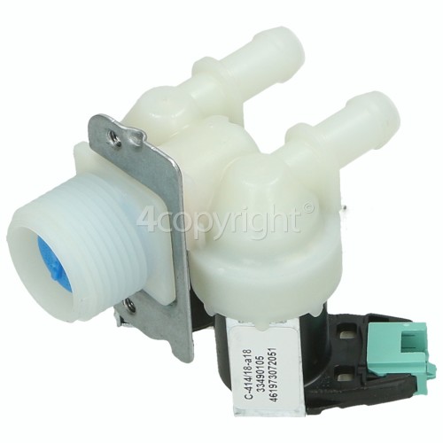 Siemens Cold Water Double Solenoid Inlet Valve : 180Deg. With Protected (push) Connectors & 12 Bore Outlets